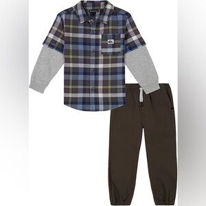 Quiksilver 2pc Woven/Knit Shirt and Pant Set Size 7